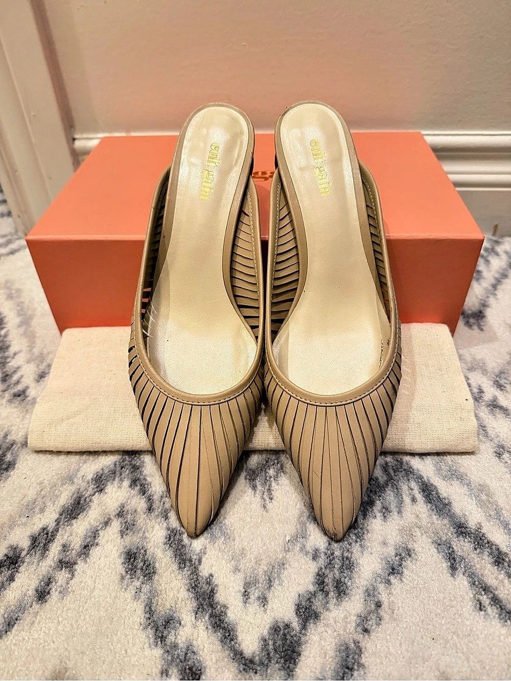 Cult Gaia Alia Mule Pointed Toe Kitten Heels